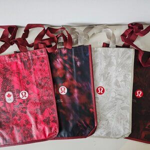 4 x New LULULEMON Multicolor TEAM CANADA Reusable Shopping Bag Large